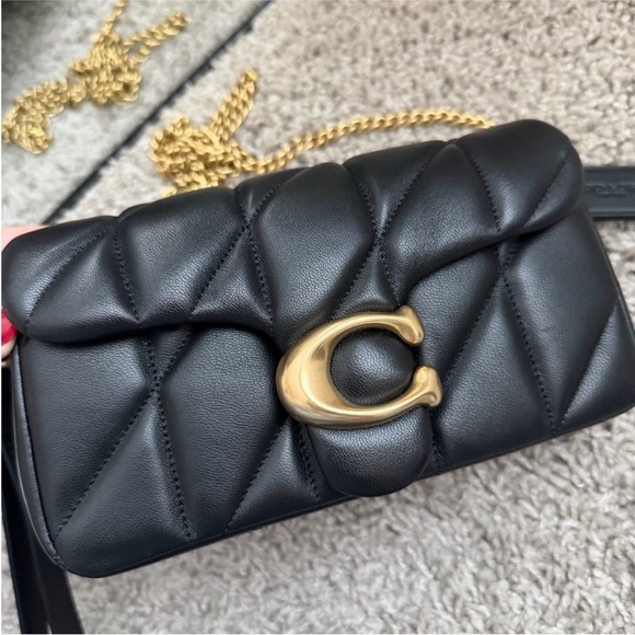 Final price NWT Coach Quilted Tabby Wristlet Crossbody Bag with Gold Chain - Picture 8 of 15